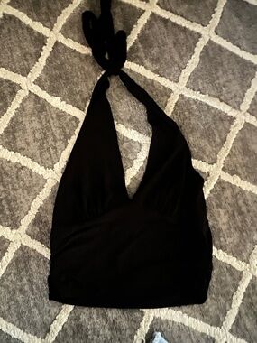 Black Halter Crop Top